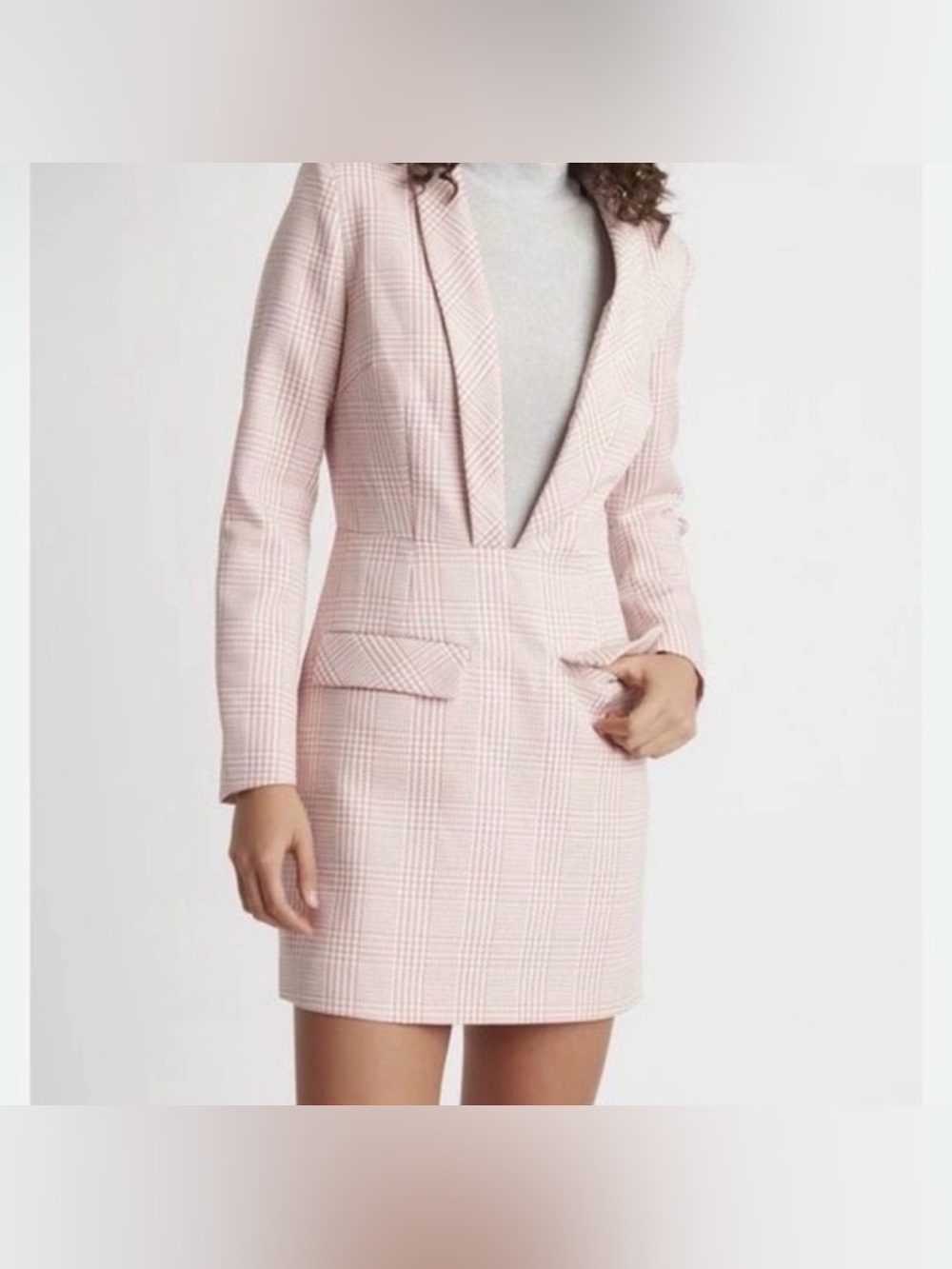 Choosy Pink Plaid Blazer Dress Size 10 NWT